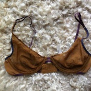 Free People sheer bronze underwire bra 34a